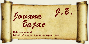 Jovana Bajac vizit kartica